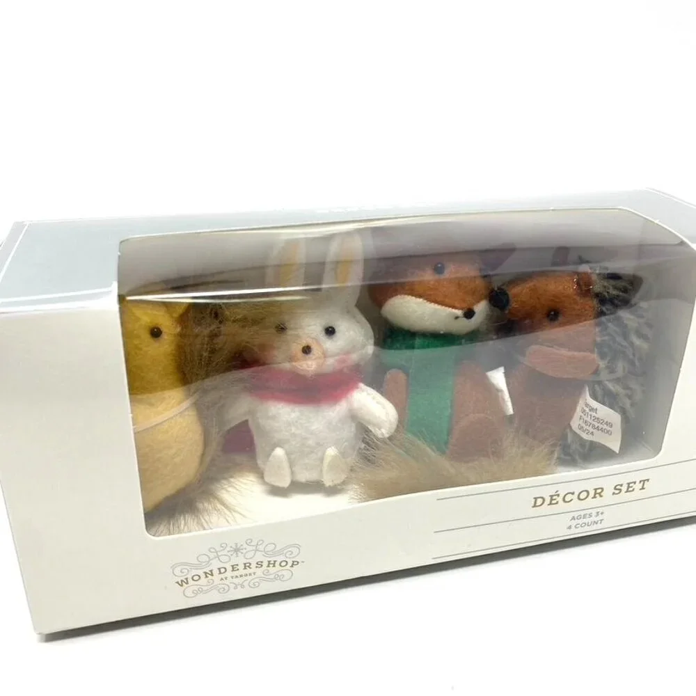 Target 4pc Felt Woodland Animal Christmas Figurine Set Wondershop™ Holiday Decor